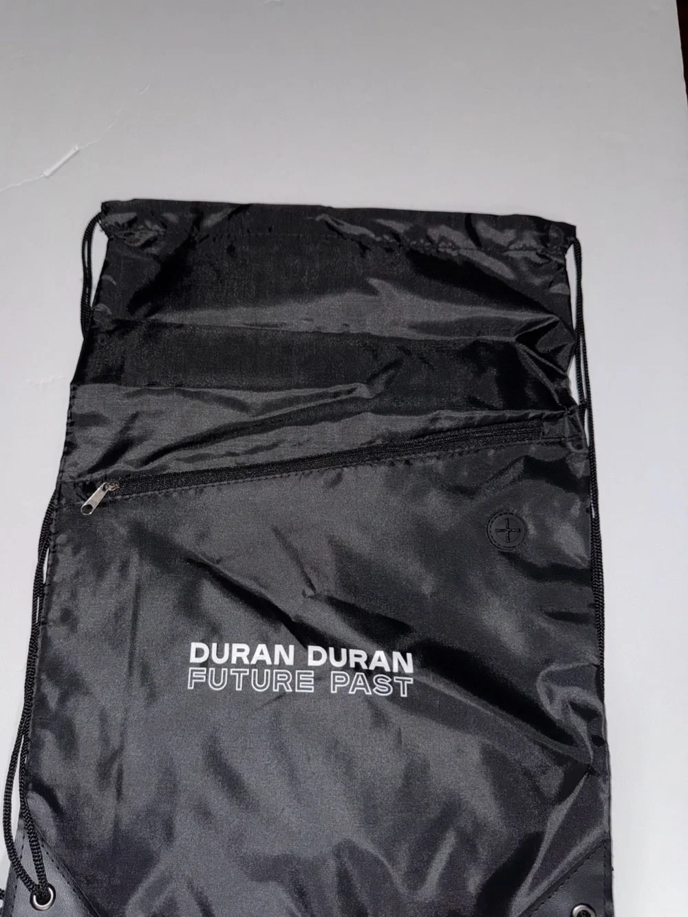 Duran Duran Future Past Black Drawstring Bag with Front Zipper NEW Fan Club